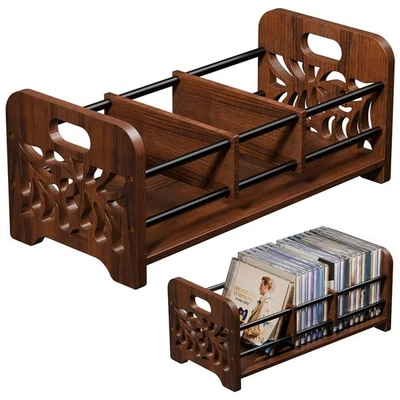 Soporte para CD, soporte de almacenamiento, organizador de rack de CD de madera, rack, almacenamiento de cinta de casete con... Foto 1 de 4