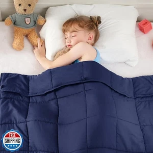yescool Navy Weighted Blanket 5 Pounds Cooling Weighted Lap Blank - Bild 1 von 5
