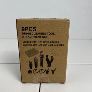 Voneu 9-teiliges Abflussreinigungswerkzeug-Aufsatzset BRANDNEU! In offener Box - Bild 1 von 9