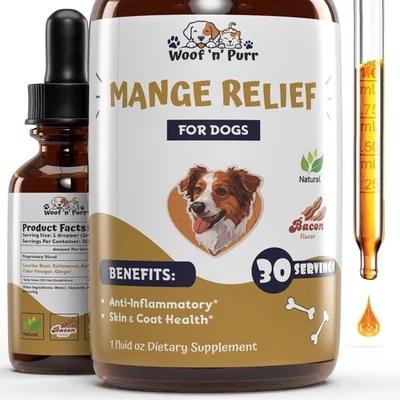 WOOF 'N' PURR Natural Mange Treatment Dogs - Mange in Dogs Treatment - Dog Mange Treatment - M