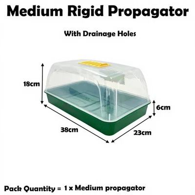 1 x 38cm Propagator Rigid Vented Cover Set Half Size Gravel Tray With Holes - Image 1 of 4