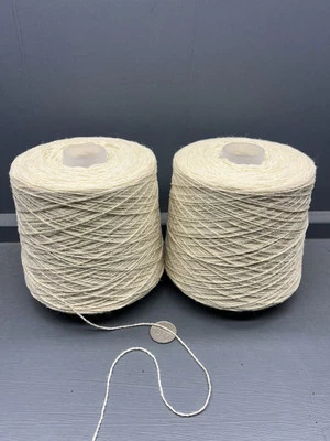 YTYF 2 x 500G 2/8NM RUSTIC LAMBSWOOL YARN RAW CREAMY WHITE ECRU