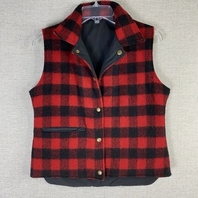 Chaleco reversible vintage Woolrich para mujer rojo búfalo a cuadros lana negro mediano EE. UU. Foto 1 de 4