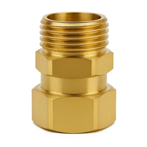 Garden Hose Swivel Connector - Brass 3/4 GHT 360 Degree Connector With No-Lea - Picture 1 of 7