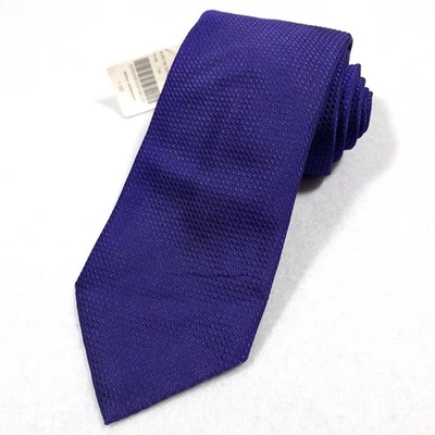 Новый Barneys New York галстук фиолетовый микро геометрический жаккардовый шелк сделано в Италии новый с Ярлыками - Изображение 1 из 4