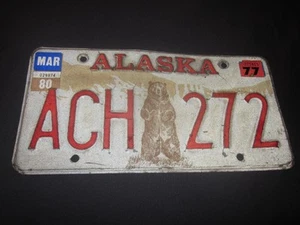 Placa de licencia de colección ALASKA Kodiak BEAR 1977 ACH 272 - Imagen 1 de 5