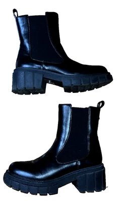 Botas French Connection para mujer talla 9 negras de imitación de cuero a mitad de la pantorrilla Foto 1 de 4