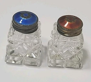 VINTAGE DAVID ANDERSON NORWAY GUILLOCHE ENAMEL S.S.   SALT & PEPPER SHAKERS - Picture 1 of 4