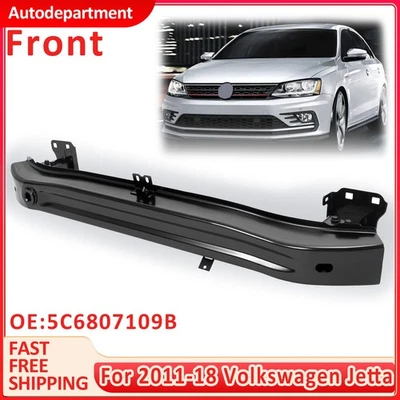 For Volkswagen Jetta Front Bumper Reinforcement Impact Bar New Black 2011-2018 - Image 1 of 4