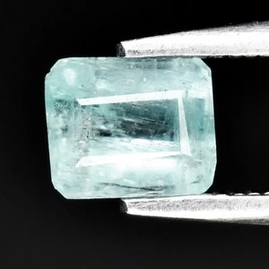 💎 0.58ct 5.2x4.5mm Octagon Natural Bluish Green Emerald - Nigeria Gemstone - Picture 1 of 4