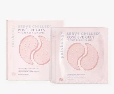 Patchology Serve Chilled Rosé Eye Gels x 5 Pairs- Strawberry Extract Antioxidant - Image 1 of 3