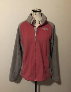 The North Face Women’s Pink Gray Fleece Full Zip Jacket Size Medium - Picture 1 of 6