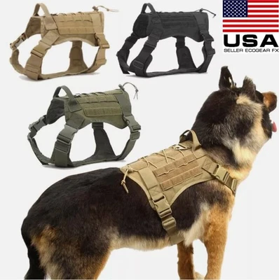 US Tactical Dog Vest Military Adjustable Dog Harness with Handle No-pull Large - Image 1 of 4