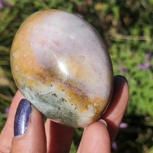 Ozeanjaspis Pastell Rosa Palme Freeform Puffy Stein Kristall 128 Gramm - Bild 1 von 13