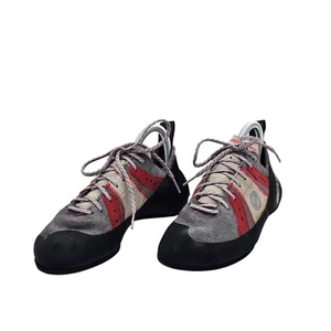 Scarpa Climbing Shoes Mens Size 8.5 Red Gray Lace Up Suede Performance Rock Gym - Picture 1 of 14
