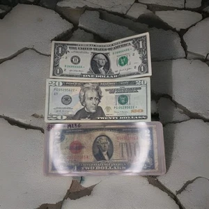 Rare 1928-G Red Seal, 2017-A Twenty Star Note And A 2021 One Dollar Star Note - Picture 1 of 3