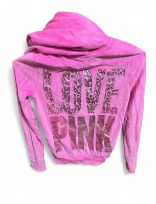 Chaqueta con capucha con cremallera 2011 VS PINK estampado de leopardo “Love Pink” Foto 1 de 4