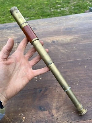 Longue Vue Pliante XIX Eme Laiton & Bois Optique & Mesure & Science - Photo 1/4