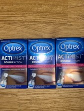 3 X Optrex Actimist Double Action Eye Spray for Dry and Irritated Eyes New