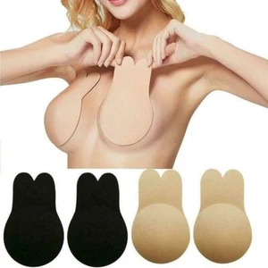 Invisible Breast Lift Up Bra Pad Tape Silicone Cover Ear Rabbit Cup S-XLHot - Picture 1 of 18