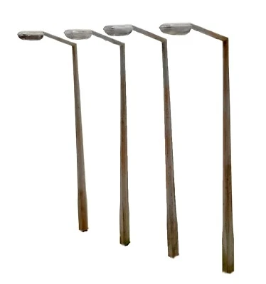 TD49 1950s Tall Concrete Lampposts (x4) OO scale model railway scenics unpainted - Image 1 of 4
