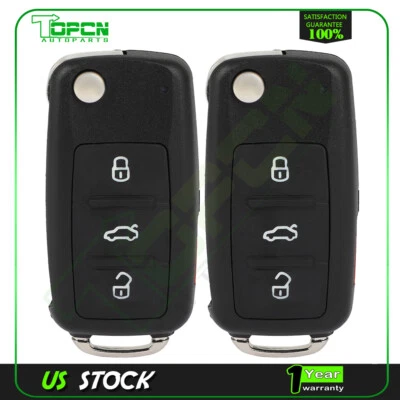 2 For Volkswagen Tiguan Passat Keyless Entry Remote Control Car Key Fob - Image 1 of 4