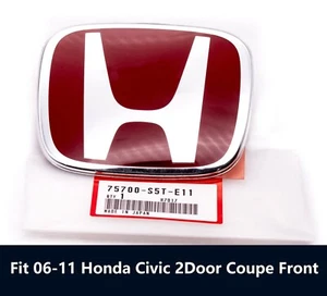 Honda Red H Front Grille Emblem Badge Fit 2006-2011 Civic Sedan 2Dr Coupe JDM - Bild 1 von 4