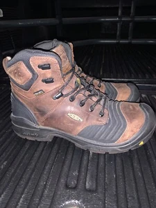 "Bota de cuero impermeable KEEN Utility para hombre, Portland 6"" 10EE tierra oscura y negra" - Imagen 1 de 23