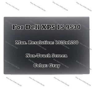 Gray 15" Dell XPS 15 9530 FHD 1920x1200 LCD Non-Touch Screen Assembly Display - Picture 1 of 8