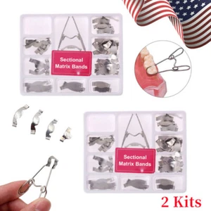 72Pcs Dental Sectional Matrices Bands Saddle Contoured Matrix w/ Spring Clip - Picture 1 of 8