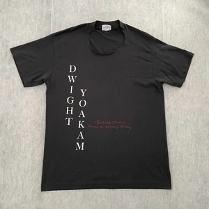VINTAGE Dwight Yoakam Shirt Adult Extra Large Black Script Short Sleeve XL 80s - Picture 1 of 12