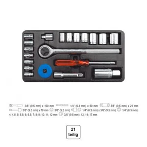 Steckschlüssel-Satz 20-teilig Knarrenkasten 3/8" Stecksatz CrV 50BV30 - Bild 1 von 1