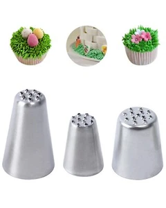 3pcs Grass Icing Nozzles SetCake Decorating Tips Piping Nozzles Stainless Ste... - Picture 1 of 6