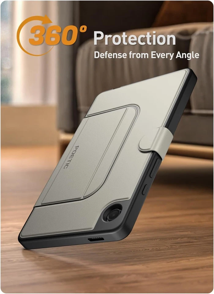 For Samsung Galaxy Tab A9 Case Poetic Magnetic Fidget Mount Folio Stand Gray
