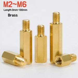 M2 M2.5 M3 M4 M5 M6 Male-Female Hex Brass Pillars PCB Threaded Standoff Spacers - Picture 1 of 8