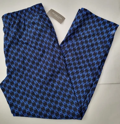 Pantalones para dormir tejidos Michael Kors para hombre ropa de salón logotipo integral talla M L XL rojo azul Foto 1 de 4