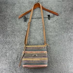 Borsa a tracolla Rosetti colorata multicolore tessuto paglia boho hippie rosa marrone - Foto 1 di 12