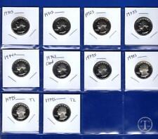 1970 S through 1979 S Proof Quarter Set-Includes 1979 Type 2 - 10 Coins