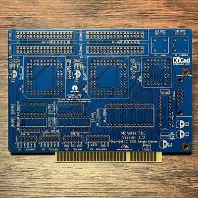 Monster ISA FDC Floppy Disk Controller Card By Sergey Kiselev PCB ONLY - Image 1 of 2