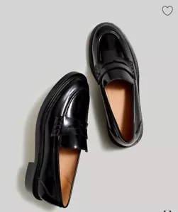 Mocasín Madewell Vernon Penny para mujer talla 8 NUEVO cuero negro clásico oficina - Imagen 1 de 8