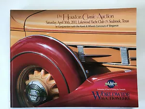 Worldwide Car Auction Houston Classic 2011 Mint Catalog Porsche Shelby Camaro - Foto 1 di 5