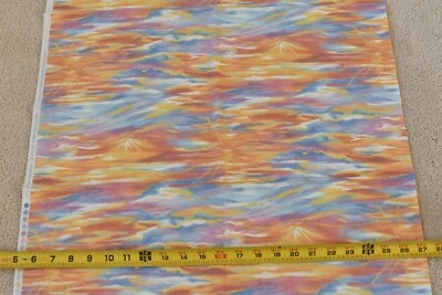 33" Long, Orange Yellow Pink & Blue Bright-Sky Quilt Cotton/Hoffman, P3241 - Image 1 of 4