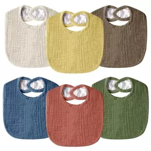 Muslin Baby Bibs for Unisex Boys Girls Cotton Drool Bibs Adjustable Newborn B... - Picture 1 of 7