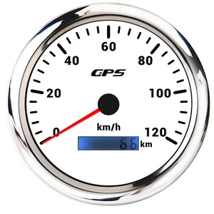 110mm Blanco GPS Velocímetro 0-120KM/H Medidor para Barco Impermeable - Imagen 1 de 15