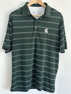 Camisa Michigan State Spartans Para Hombre Verde Rayas Mediana Antigua NCAA Bordada Foto 1 de 4