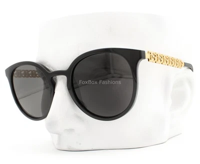 Óculos de sol Dolce Gabbana polido preto sobre logotipo dourado DG 6189-U 501/87 com estojo - Imagem 1 de 4