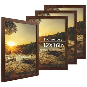 12x16 Picture Frame Set of 4 Engineered Wood Frame with Acrylic Cover Galler... - Picture 1 of 9