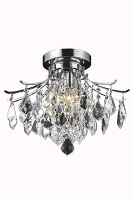 Elegant Lighting LD8100F16 Amelia 3 Light 16"W Flush Mount - Chrome - Image 1 of 3