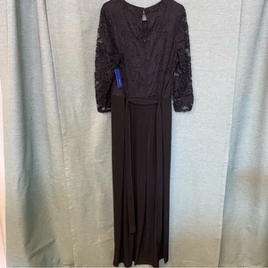 Apt. 9 Black Cocktail Jumpsuit with Bishop Sleeves NWT Lace - Picture 1 of 9