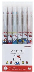 Sanrio Hello Kitty Waai Frixion Erasable Pen Set 6 Colors Sun-star Limited Japan - Picture 1 of 5